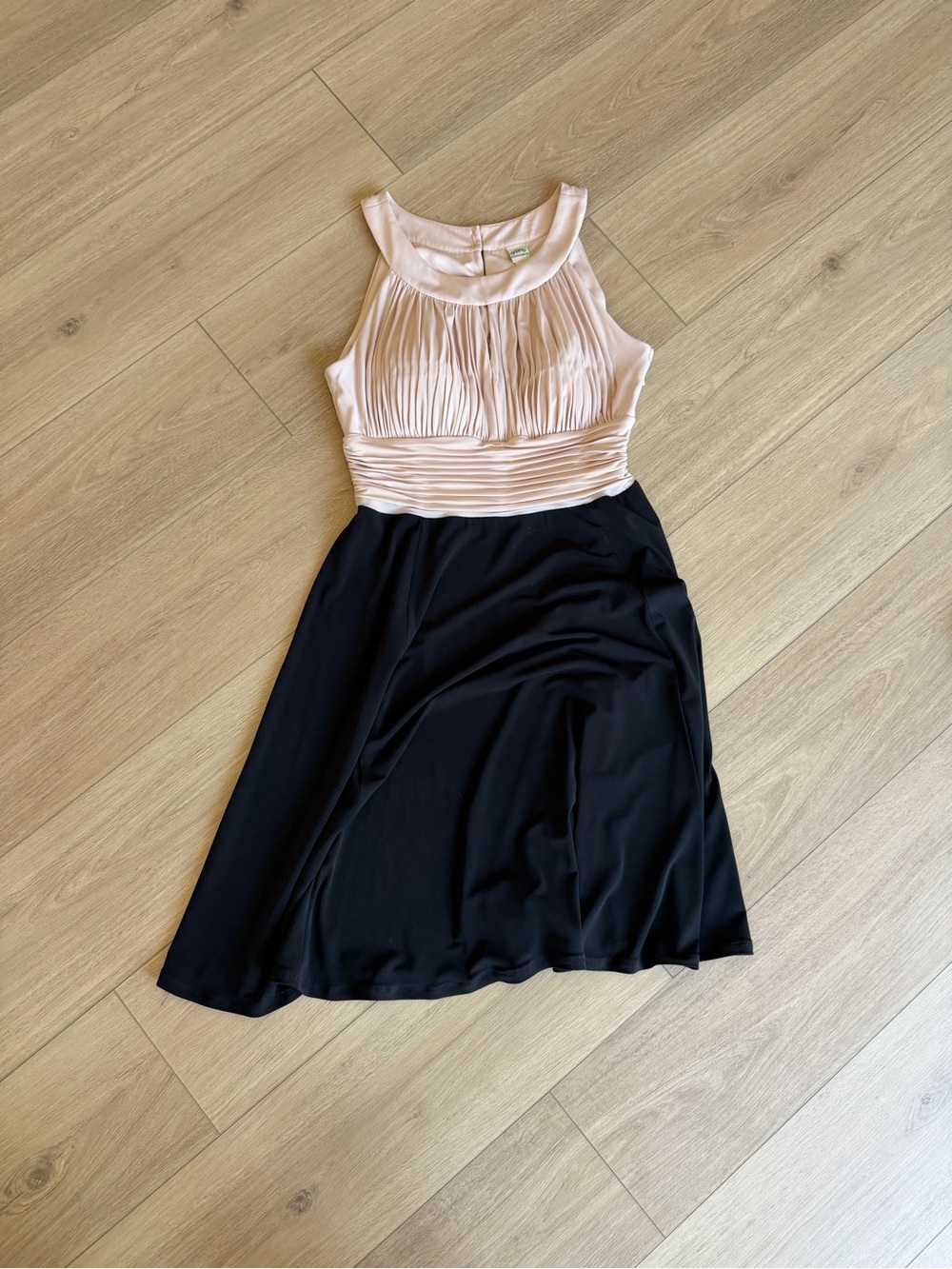 Signature by Sangria Blush Pink and Black Midi Dress